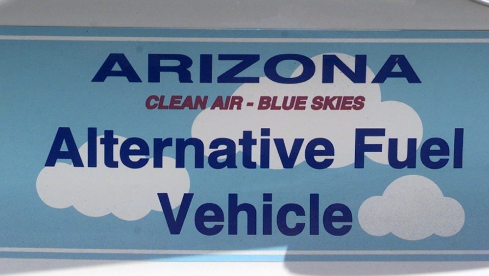 Arizona CLEAN AIR BLUE SKIES ALTERNATIVE FUEL License Plate Hybrid AZ